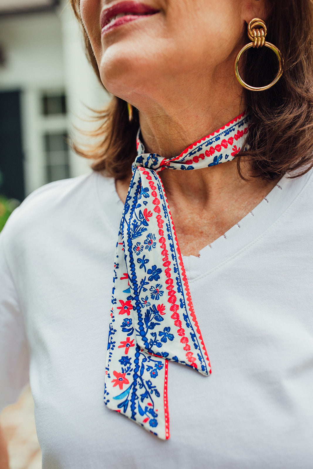 Jasper V-Neck Tee- White