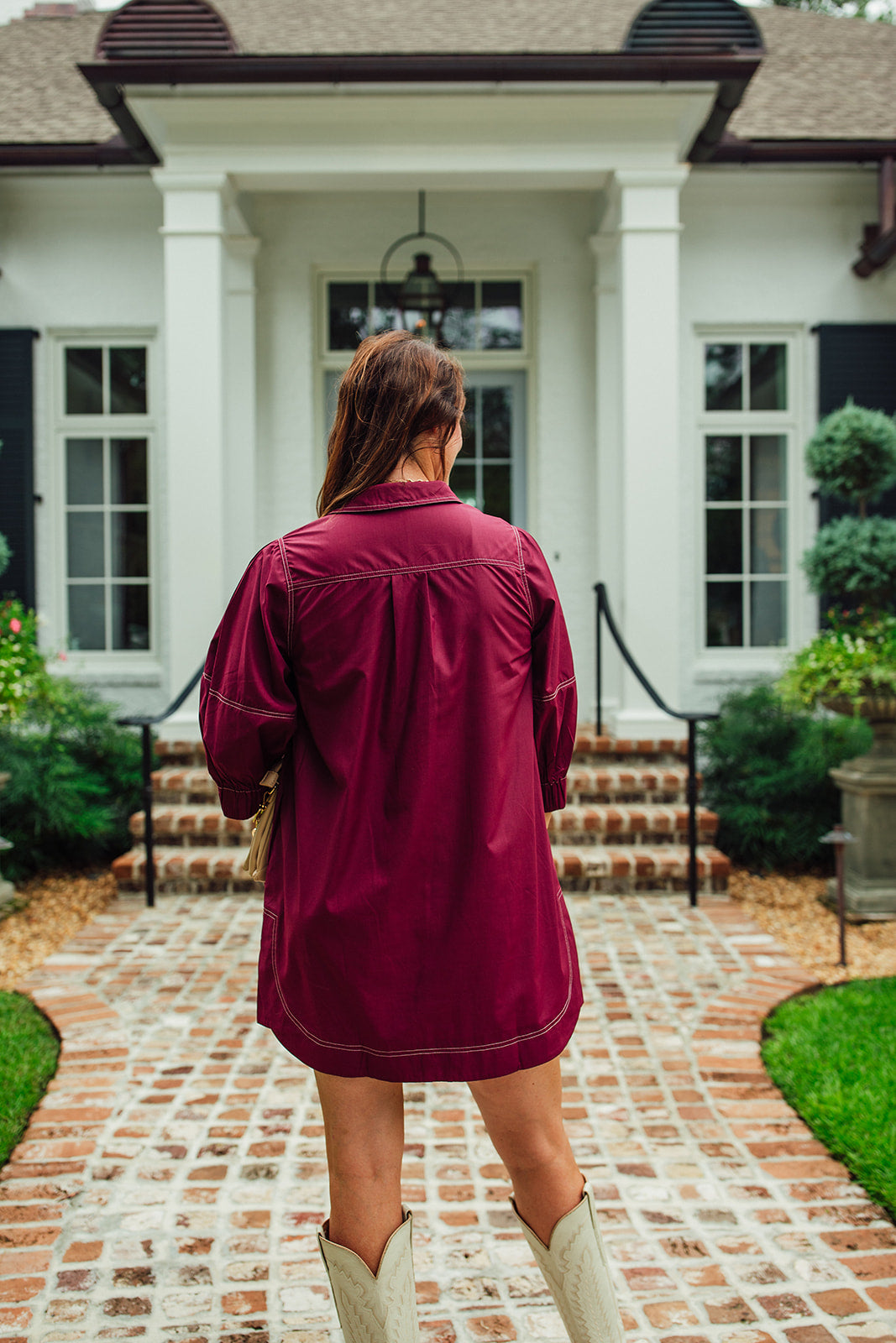 Gemma Burgundy Zipper Front Dress