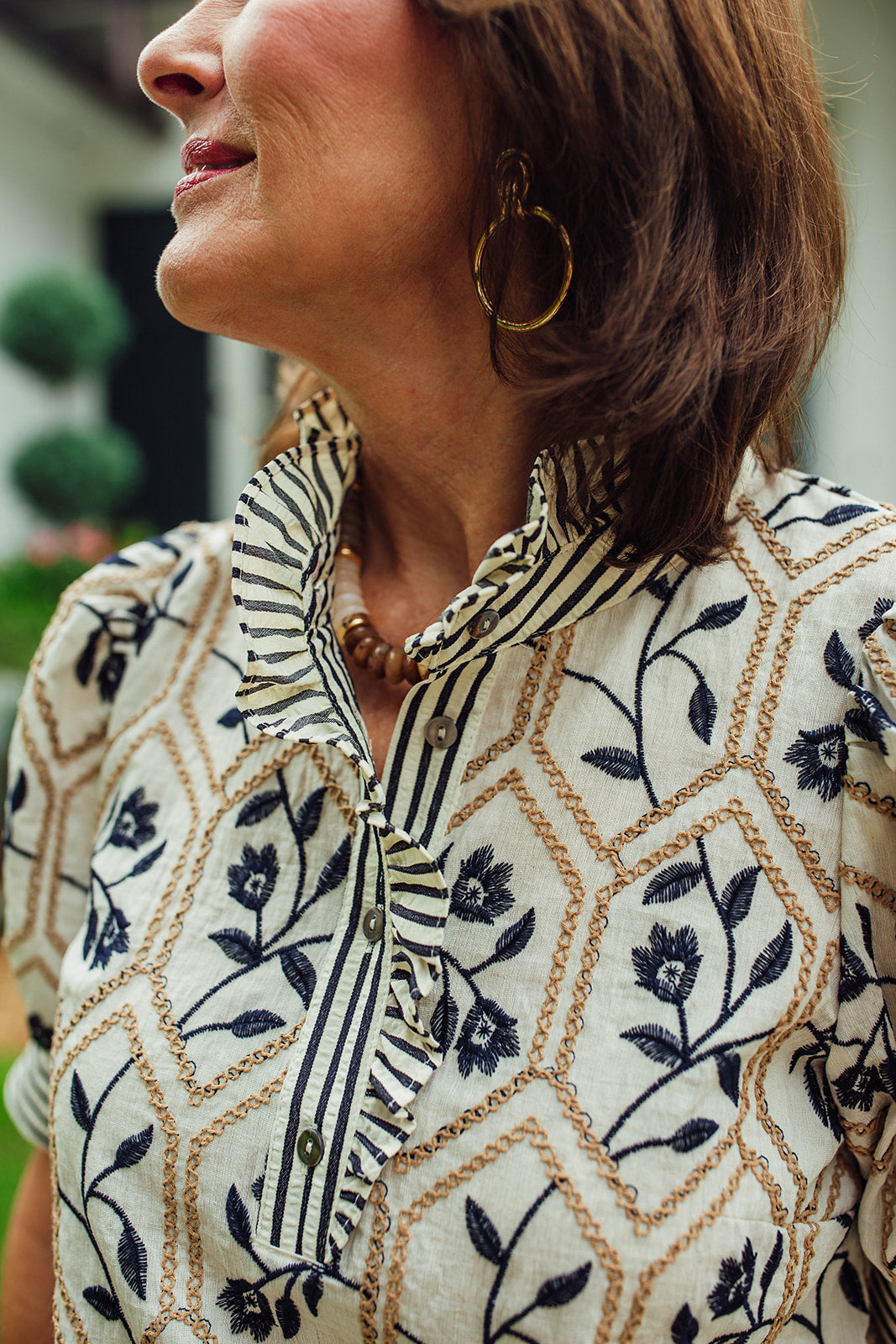 Dawson Cream Floral Embroidered Top