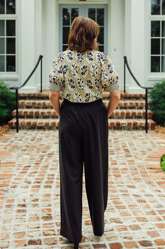 Holden Pleated Wide Leg Pants- Black