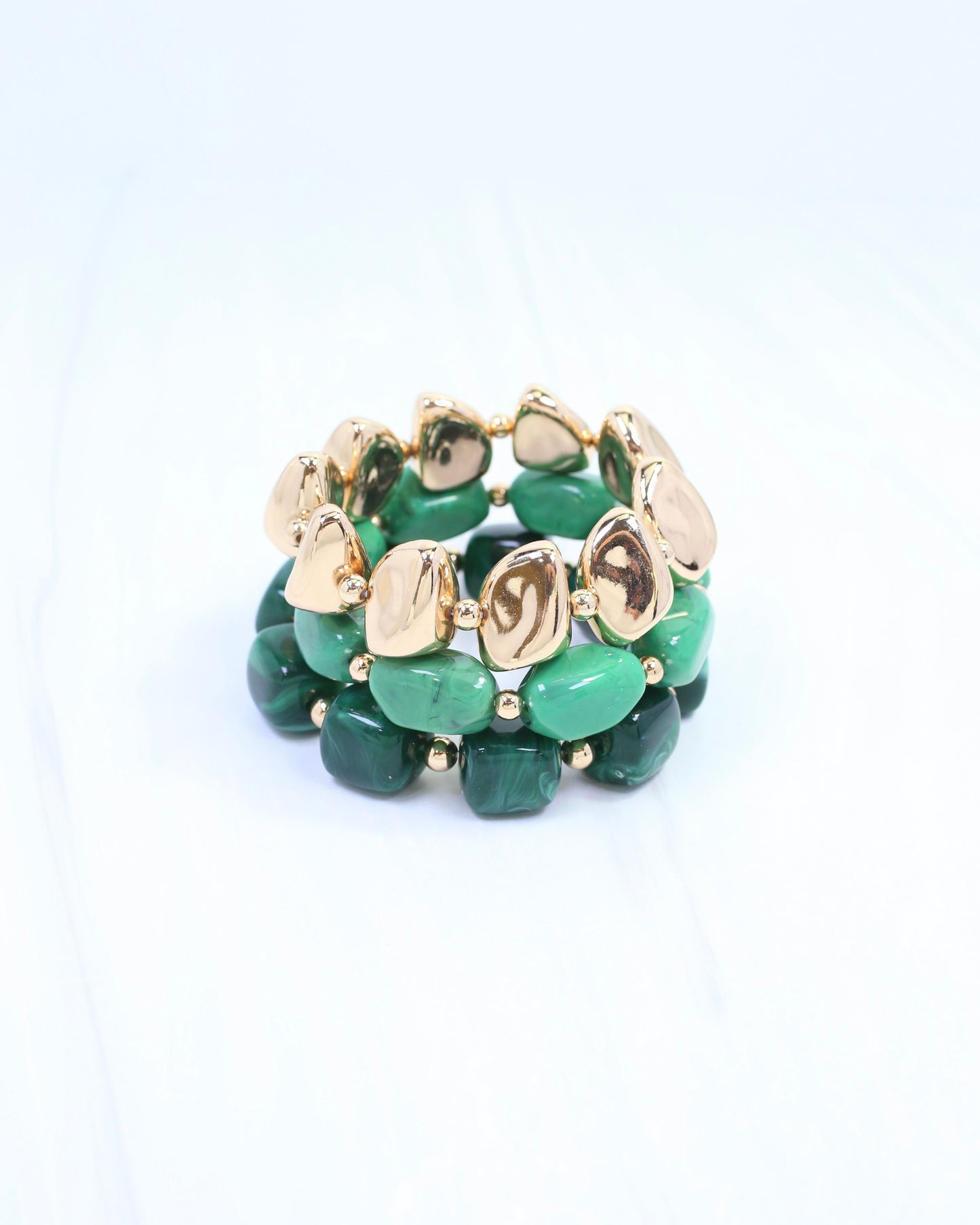 Rayna Beaded Bracelet Set Green