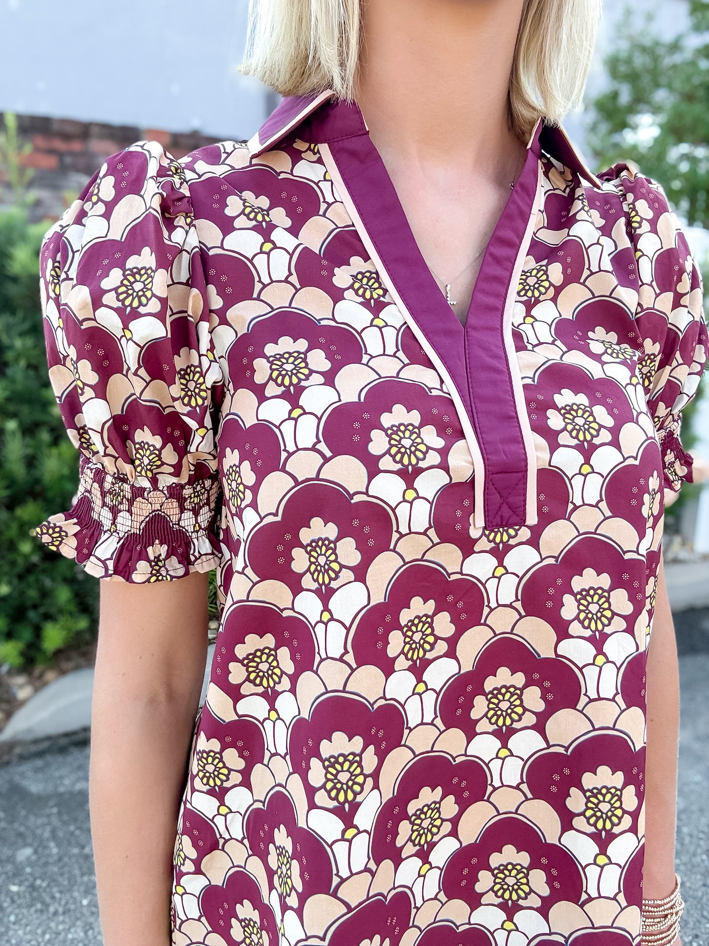 Sandra Garnet Floral Top