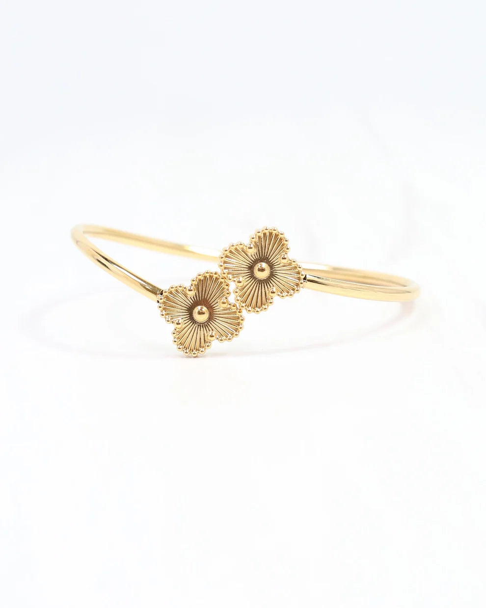 Caron Clover Cuff Bracelet Gold