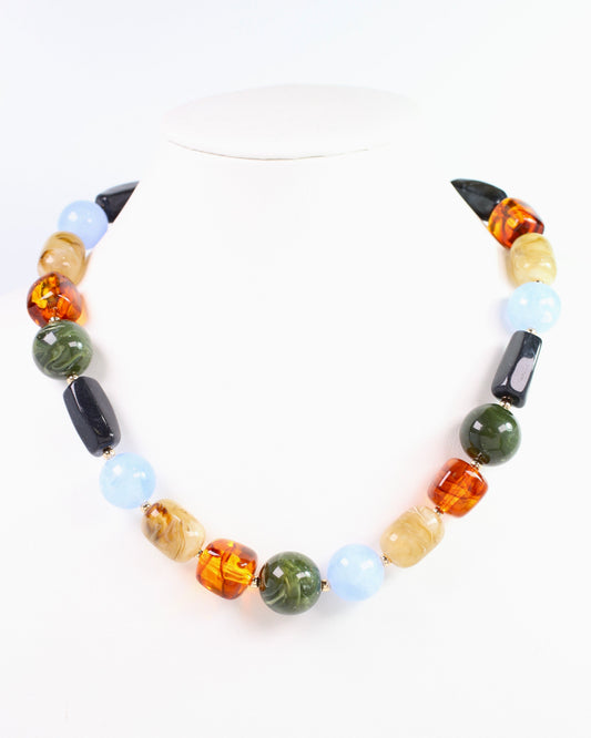 Mikela Beaded Necklace BLUE MULTI