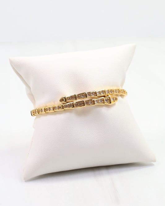 Sonia CZ Snake Cuff Bracelet Gold