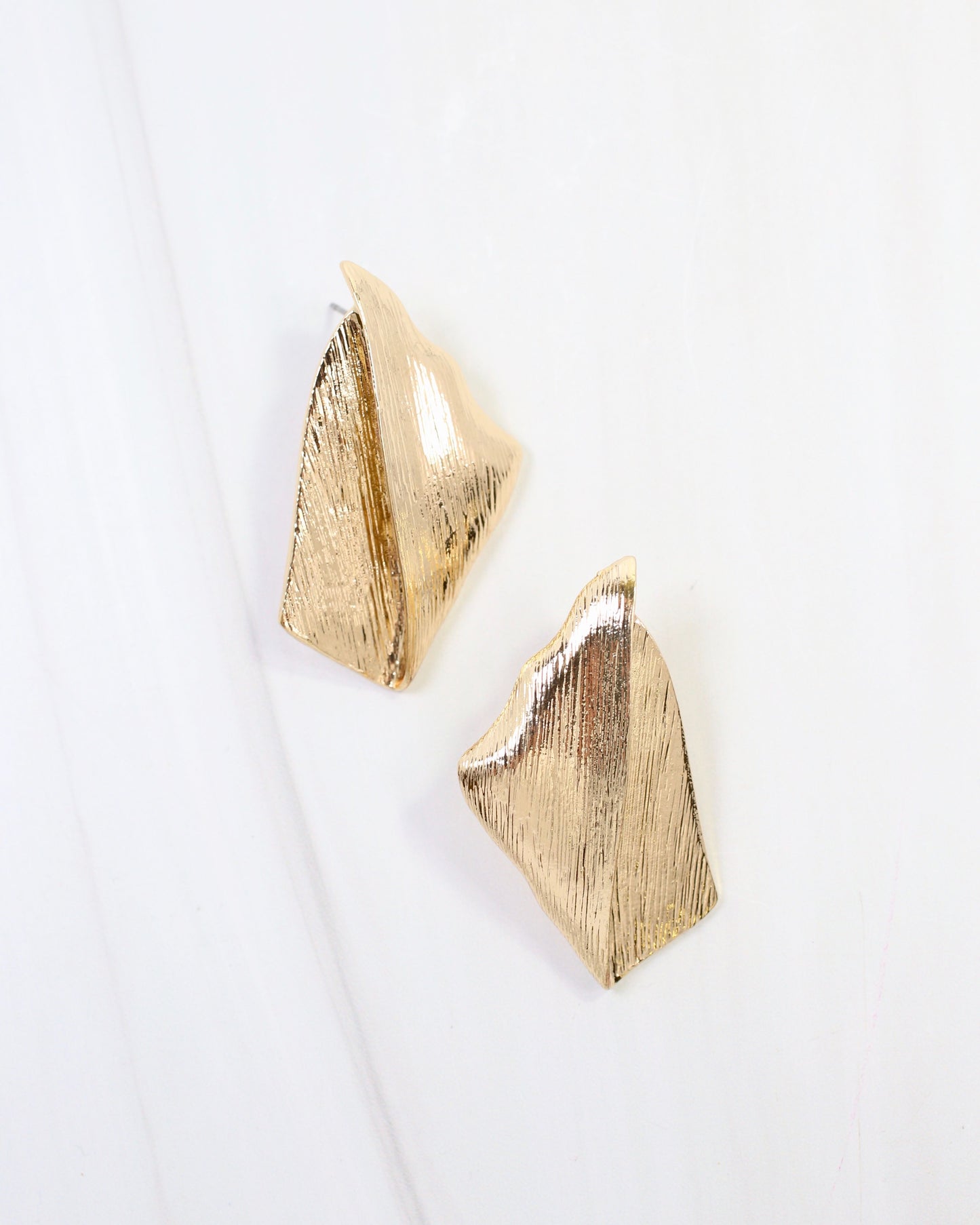 Emmaline Brushed Gold Post Earring Gold