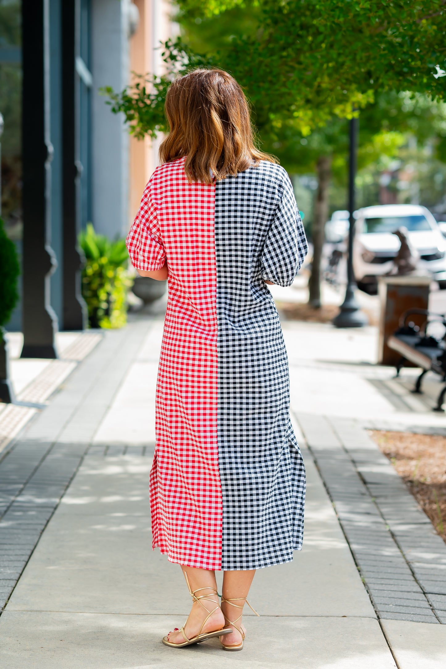 Annie Red and Black Gingham Dress