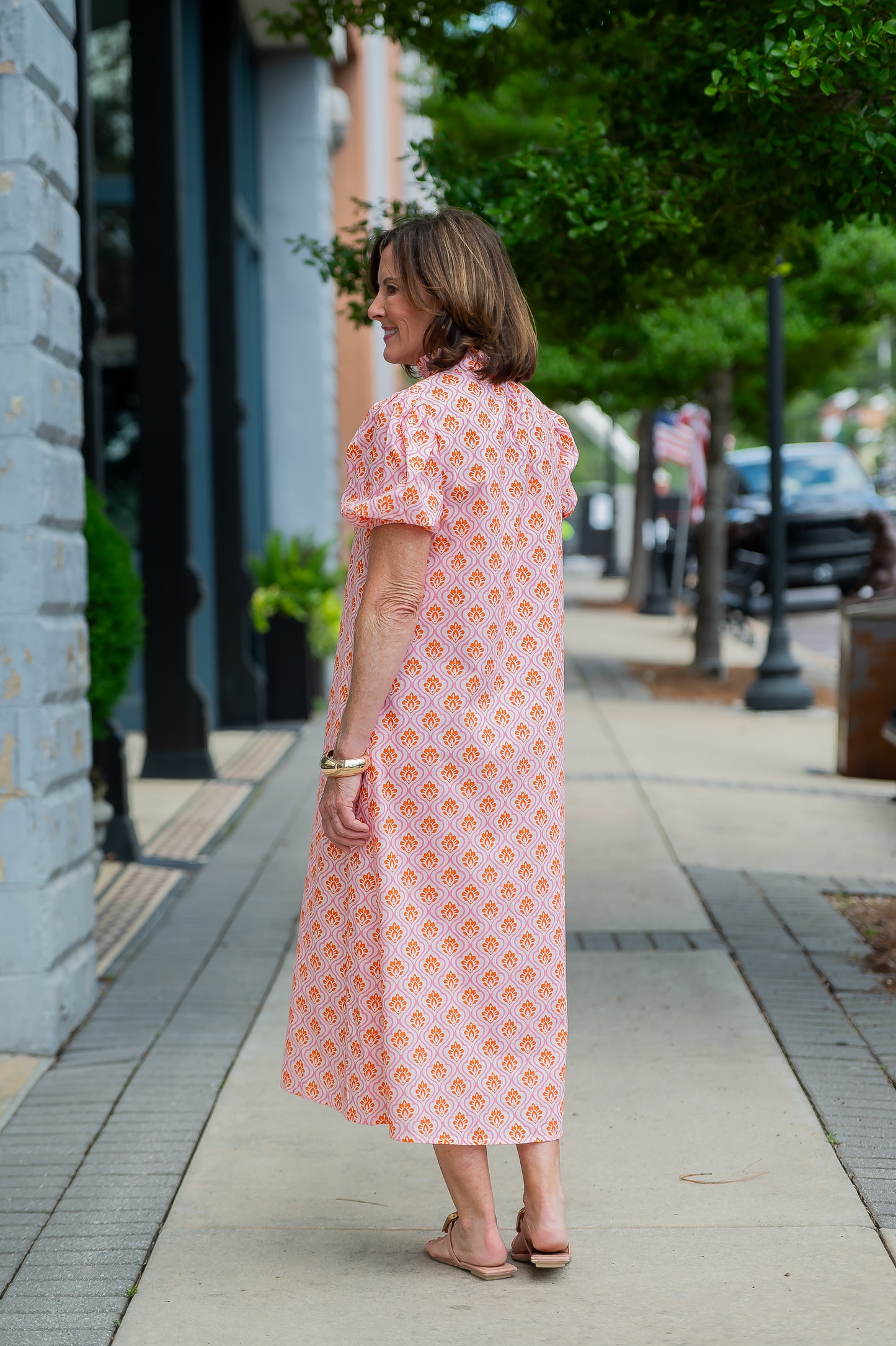 Lara Button Down Dress-Pink