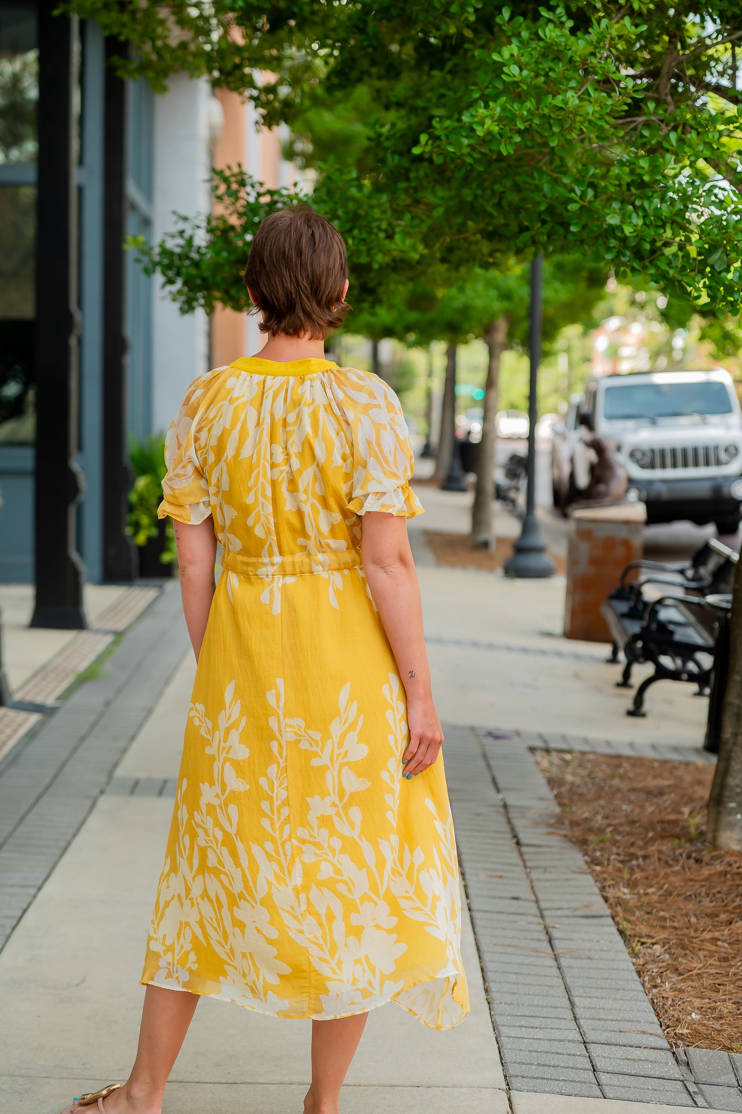 Bonnie Floral Dress-Honey