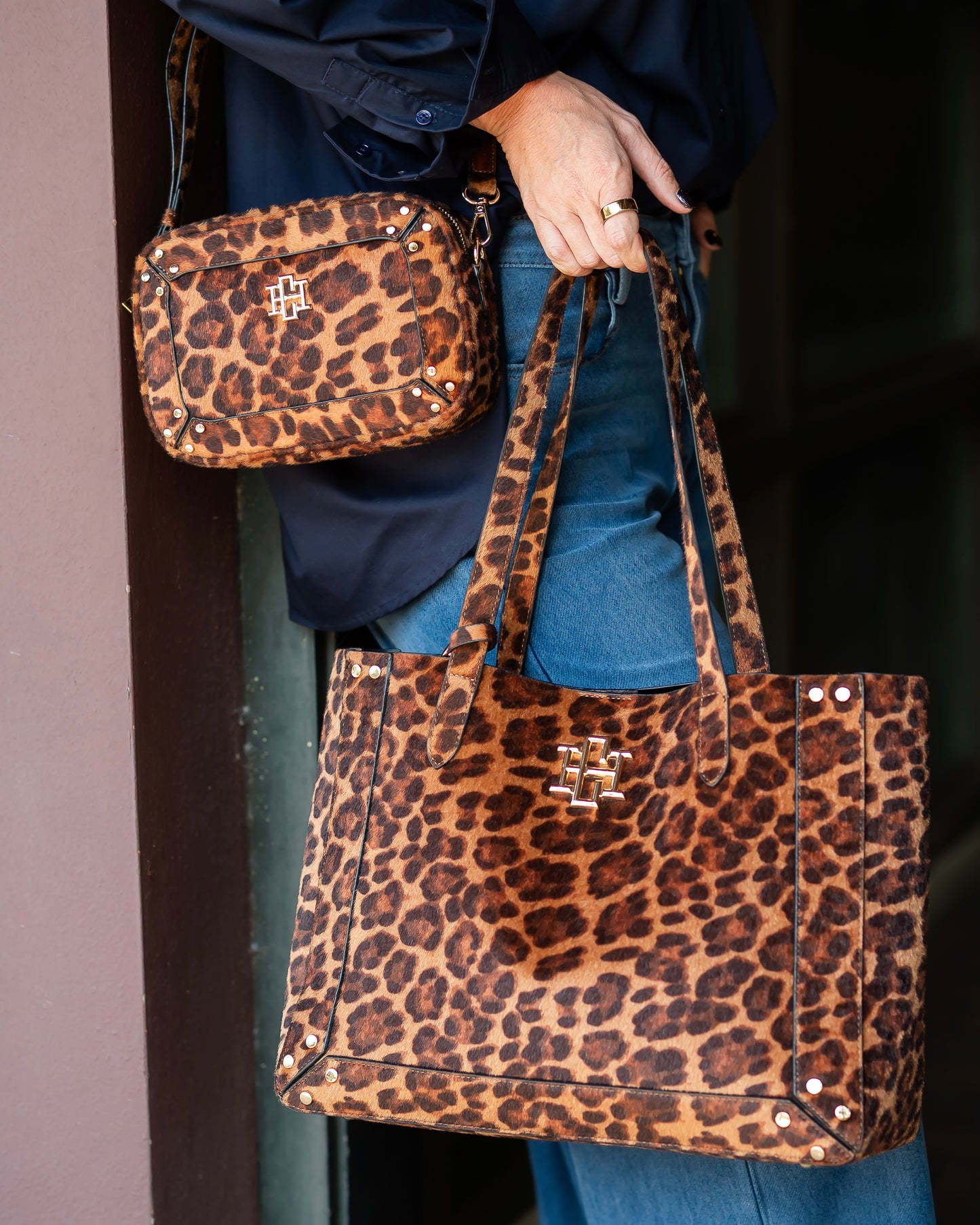 Sophie Studded Tote Spotted Saddle
