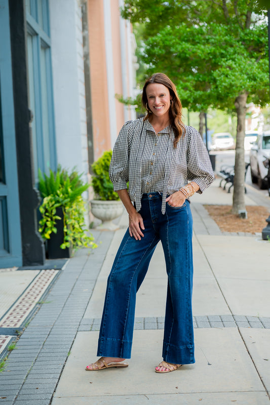 Amber Gingham Top