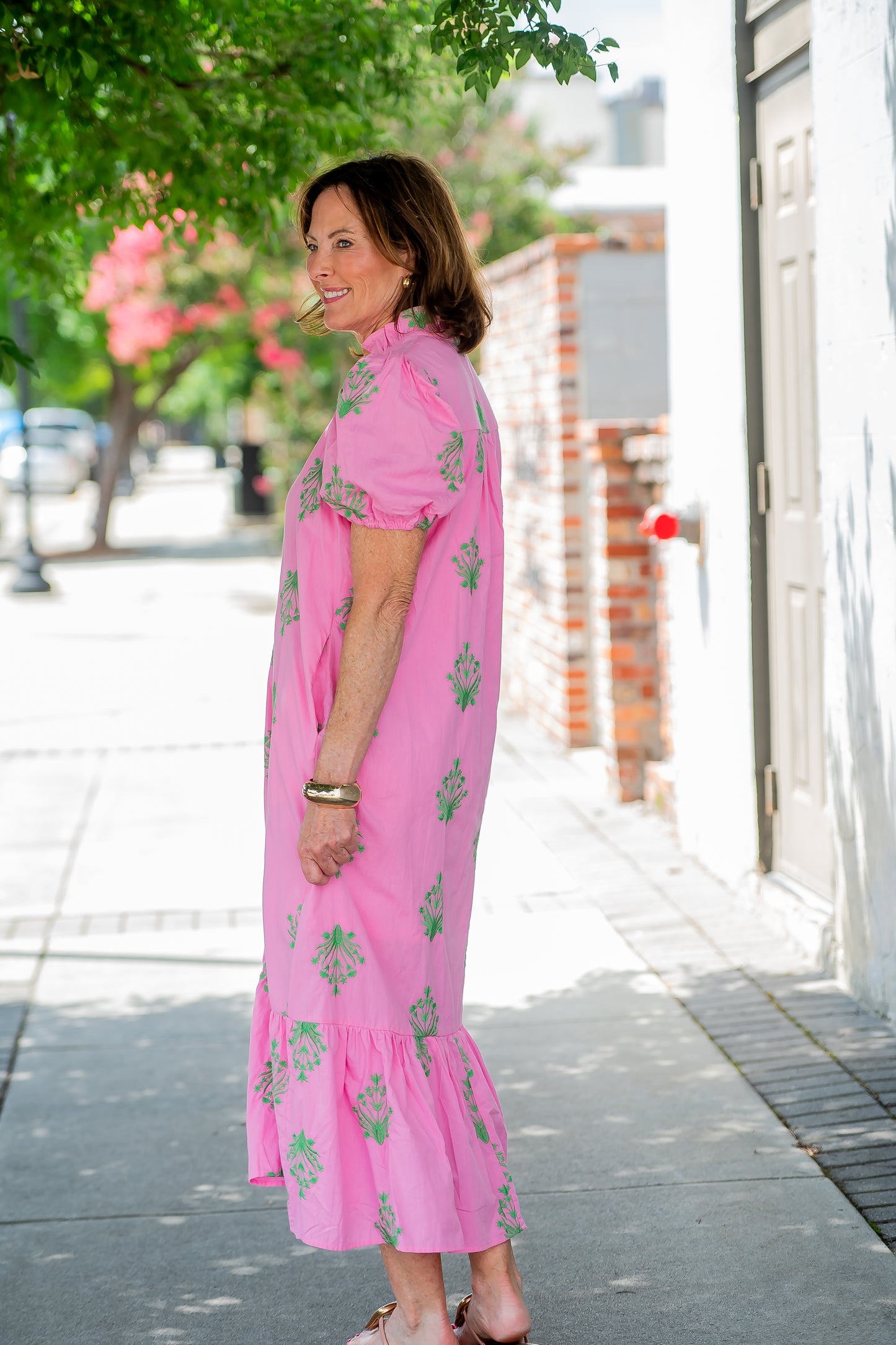 Robin Embroidered Dress-Pink