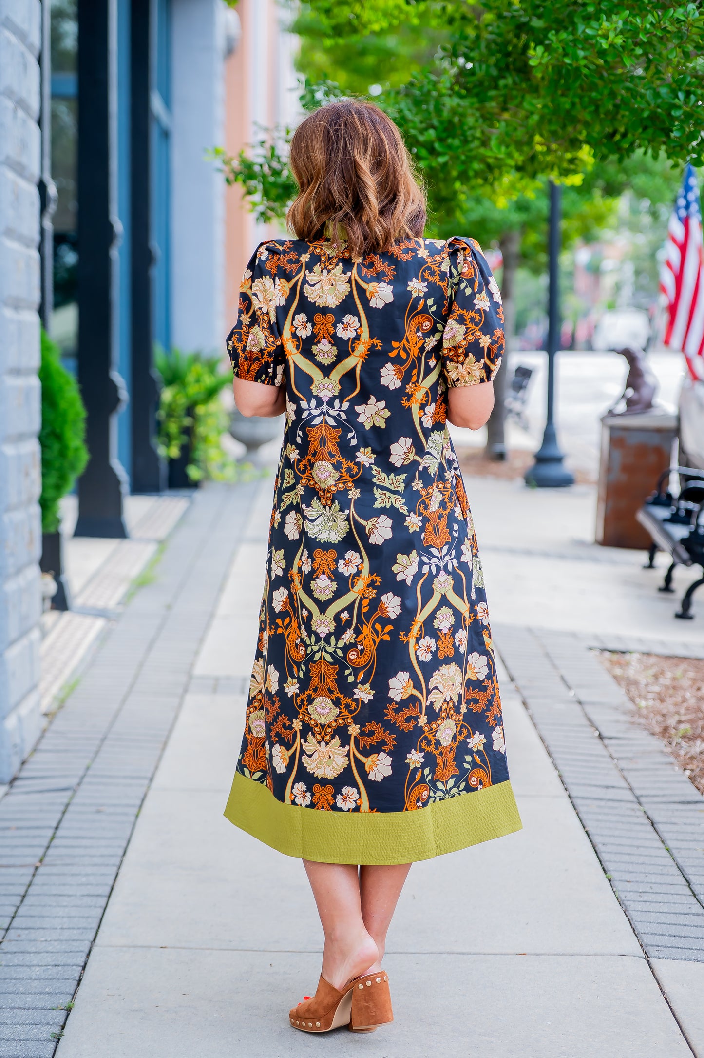 Katie Floral Dress-Black