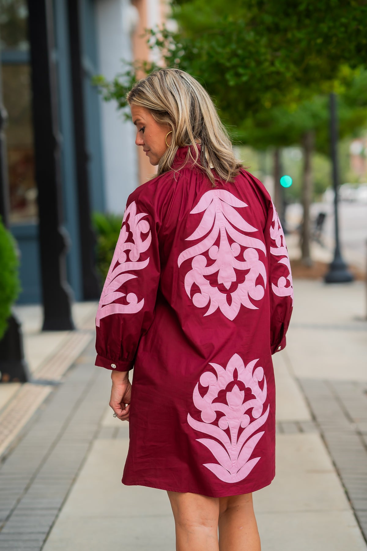 Monroe Shift Dress-Burgundy