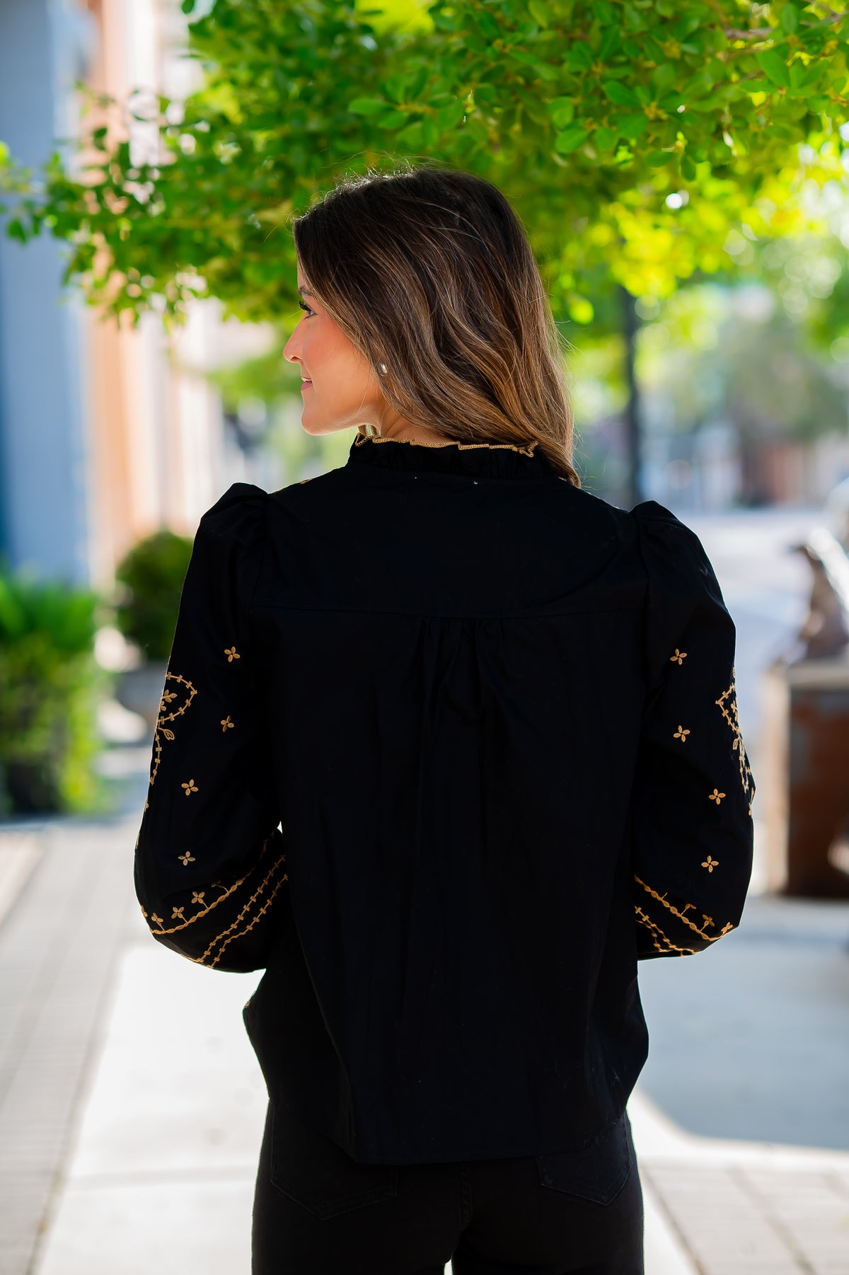 Cody Embroidered Top-Black