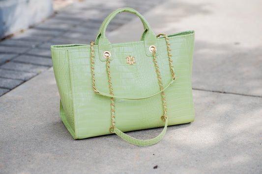 Missy Tote Lime Patent EC
