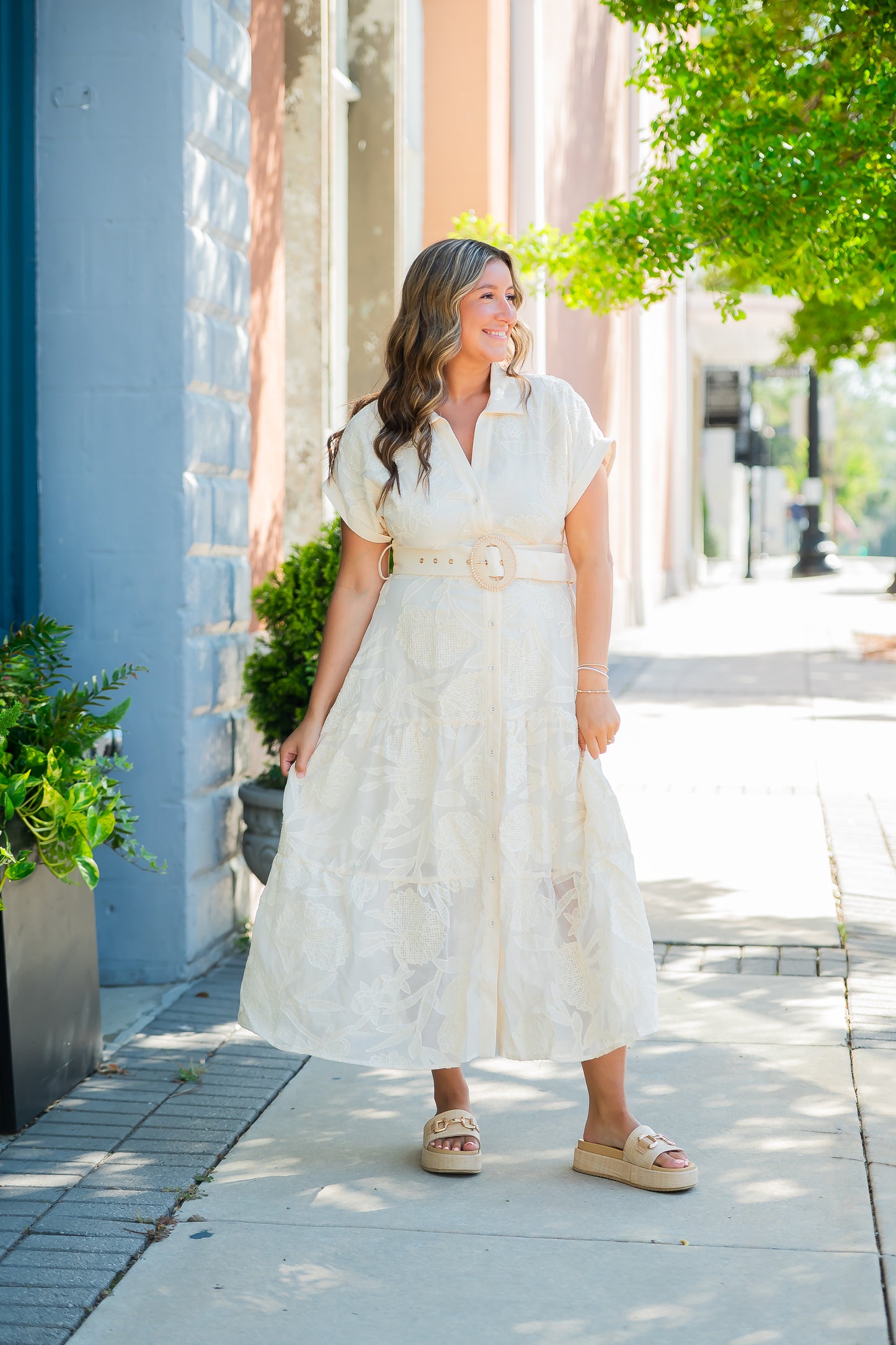 Emily Embroidered Short Sleeve Maxi Dress