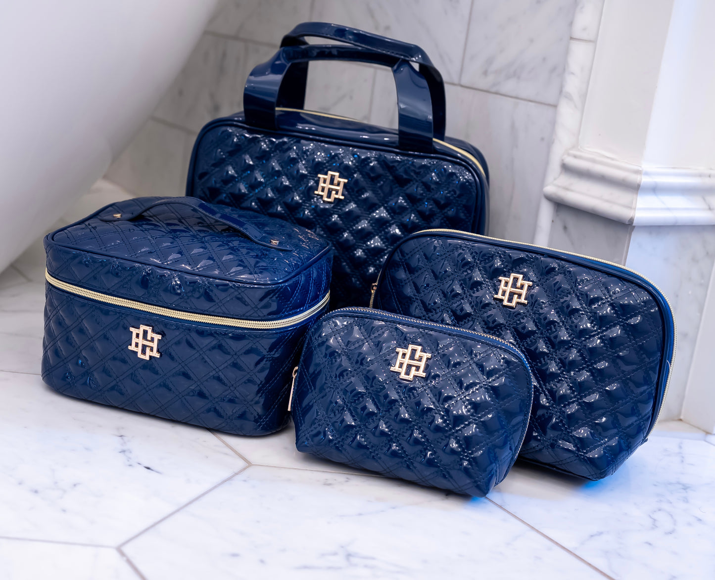 Punta Cana Large Case Navy Patent