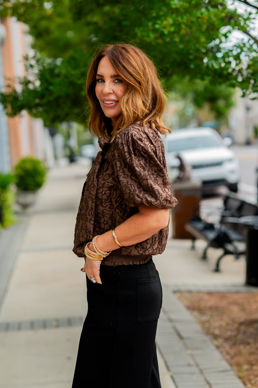 Rey Burn Out Floral Top