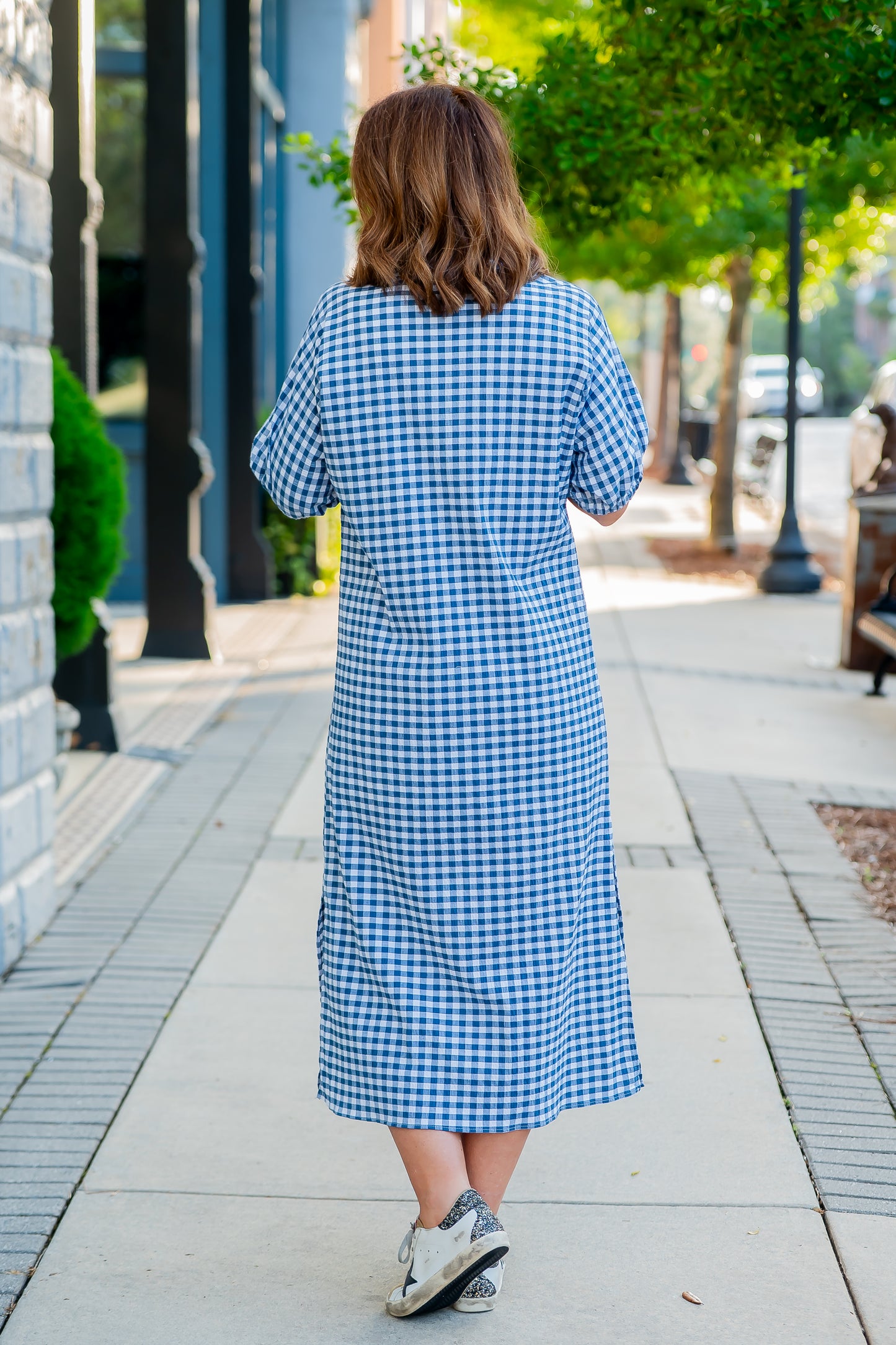 Annie Navy Gingham Dress