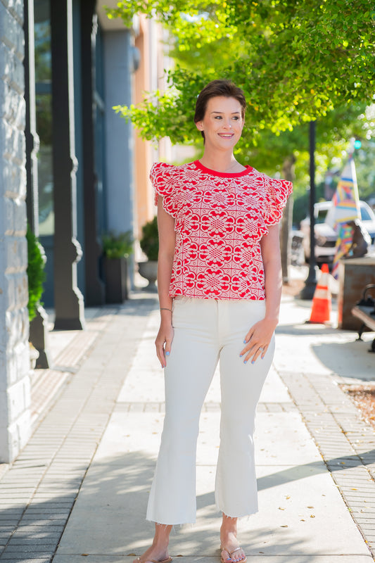 Elio Ruffle Sleeve Top