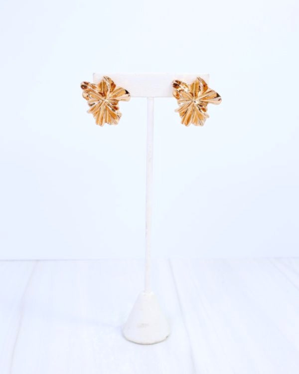 Amaris Layered Flower Earring Gold