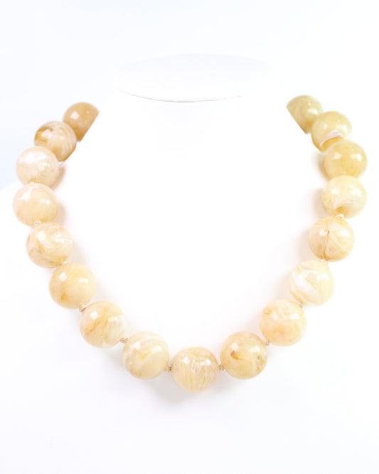 St. James Large Beaded Necklace Light Taupe