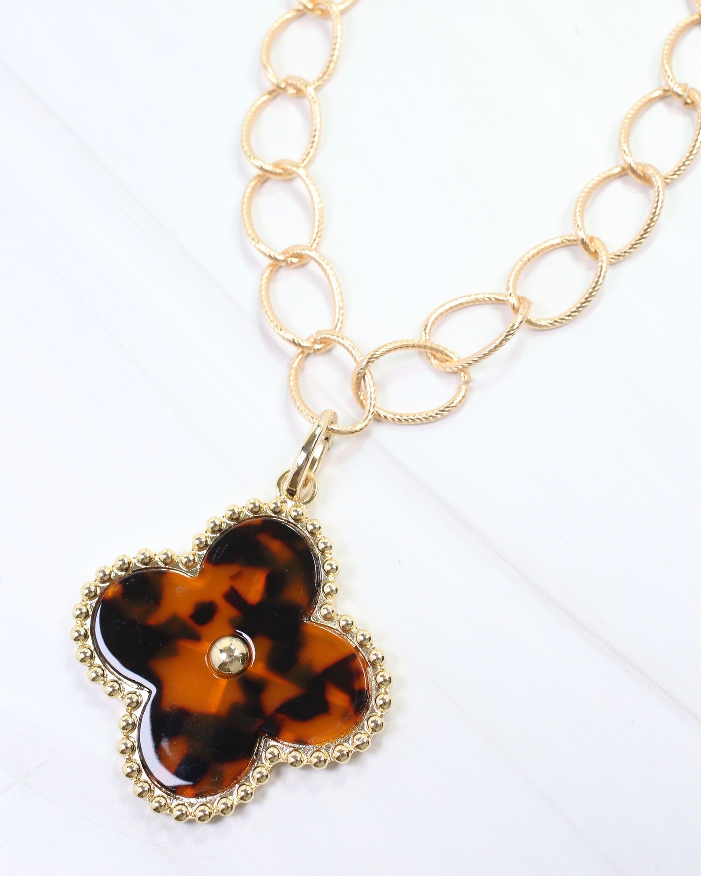 Gina Large Clover Charm Tortoise