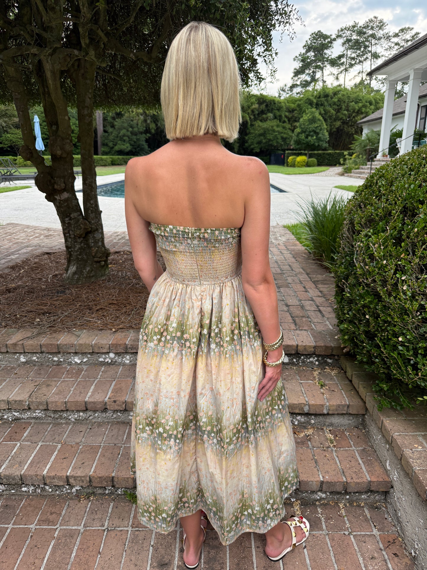 Ansley Floral Strapless Dress
