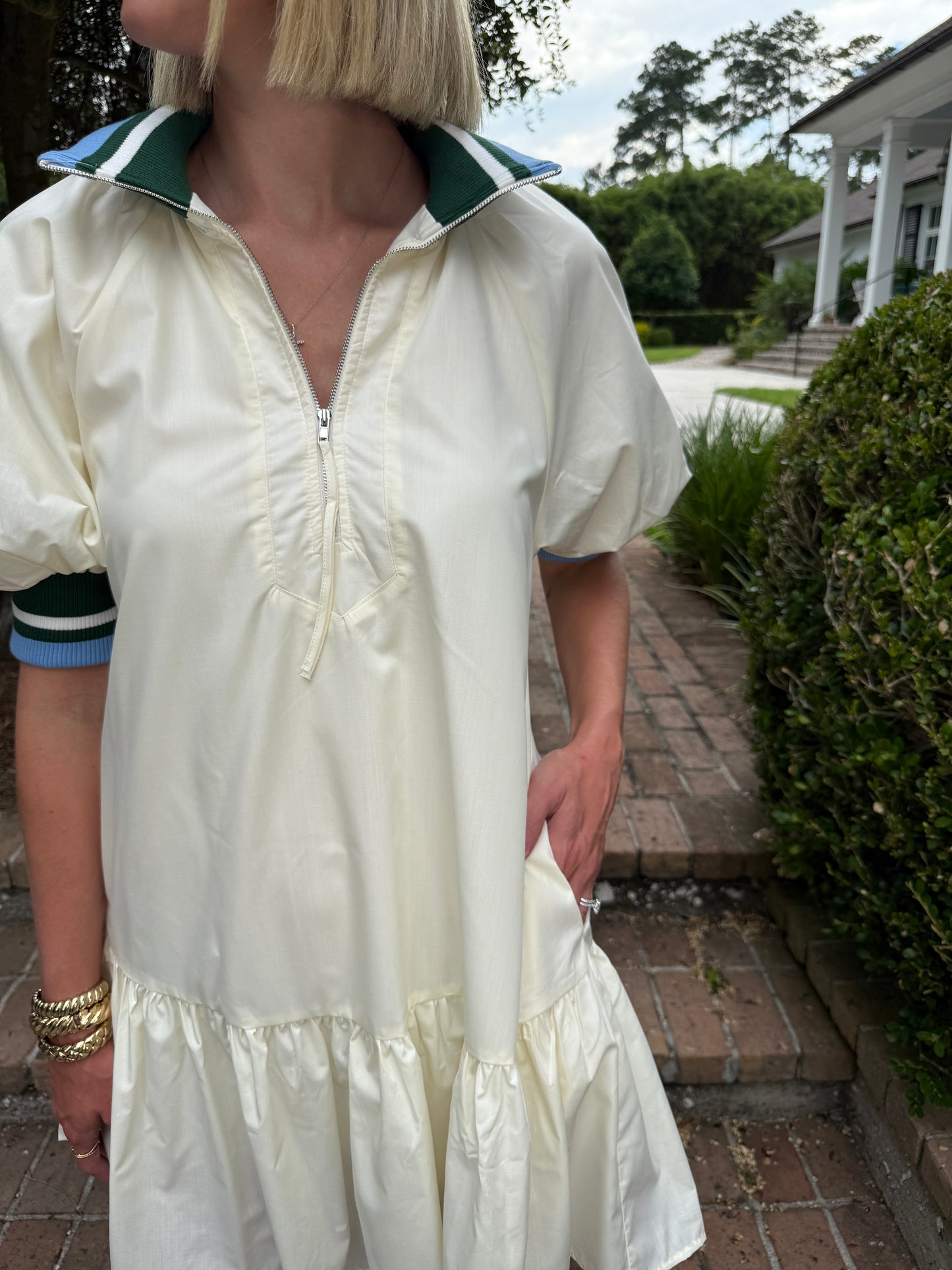 Elinor Puff Sleeve Dress- Cream