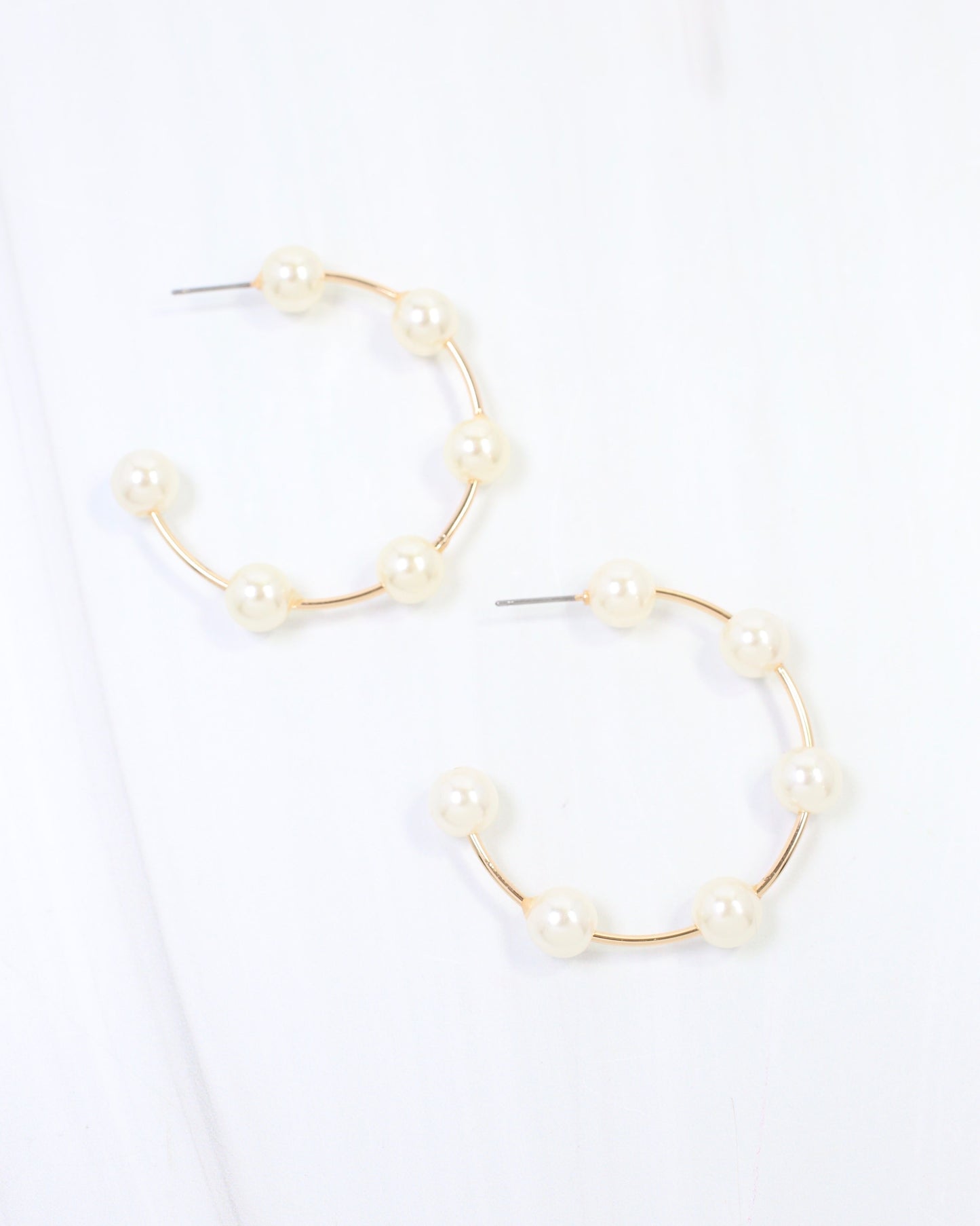 Mount Pleasant Pearl Hoop Earring Gold