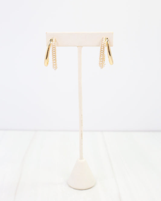 McPherson Pearl Double Hoop Earring Gold