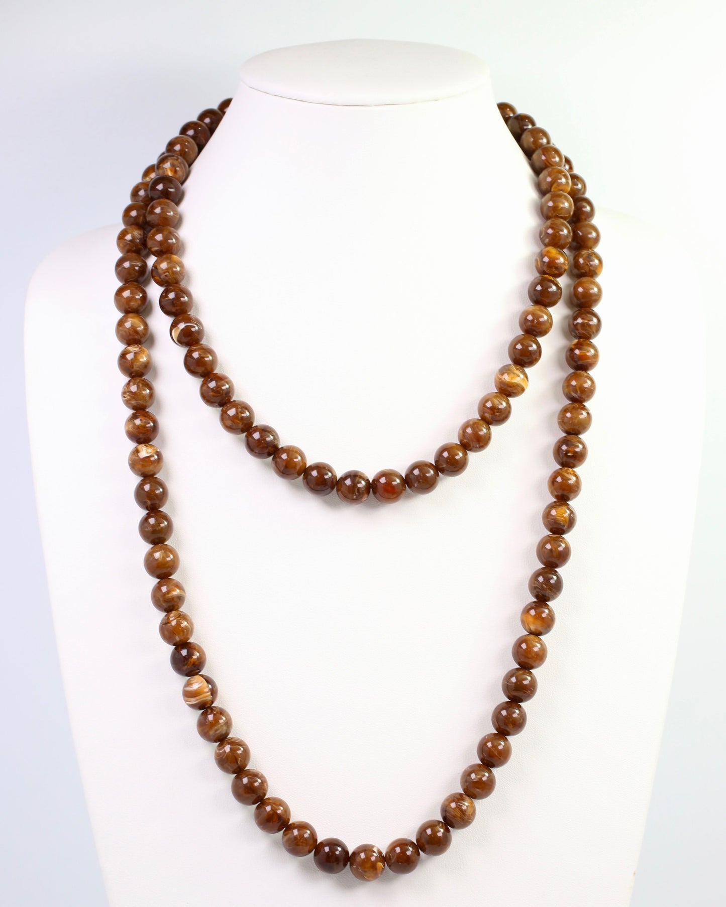 Lithgow Marble Beaded Layered Necklace Brown