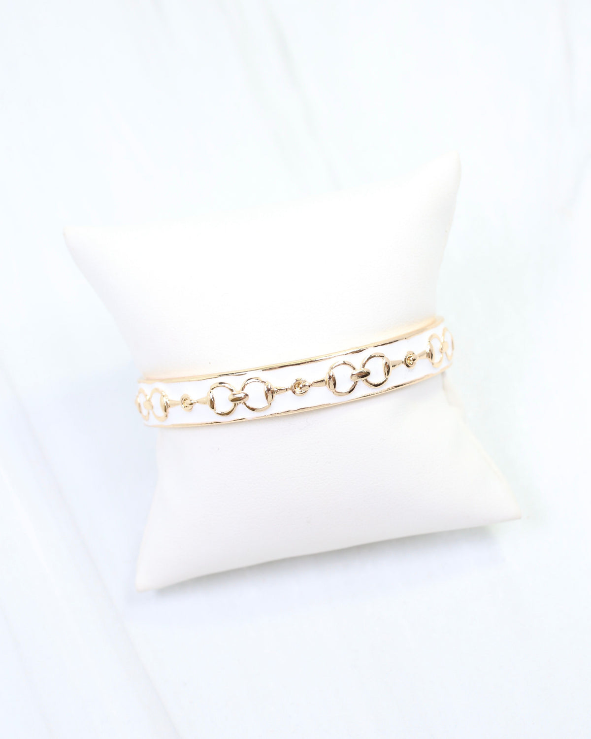 Kaylene Horsebit Cuff Bracelet White