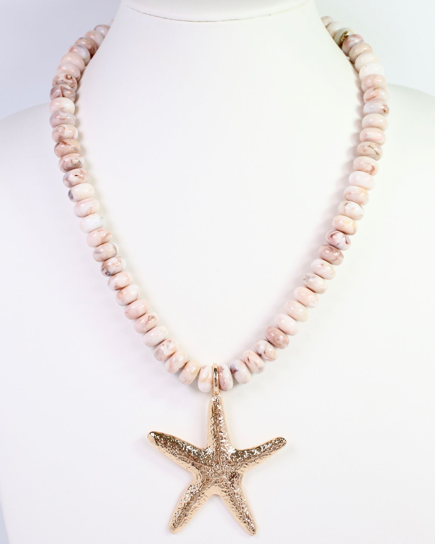 Aster Beaded Starfish Necklace Blush