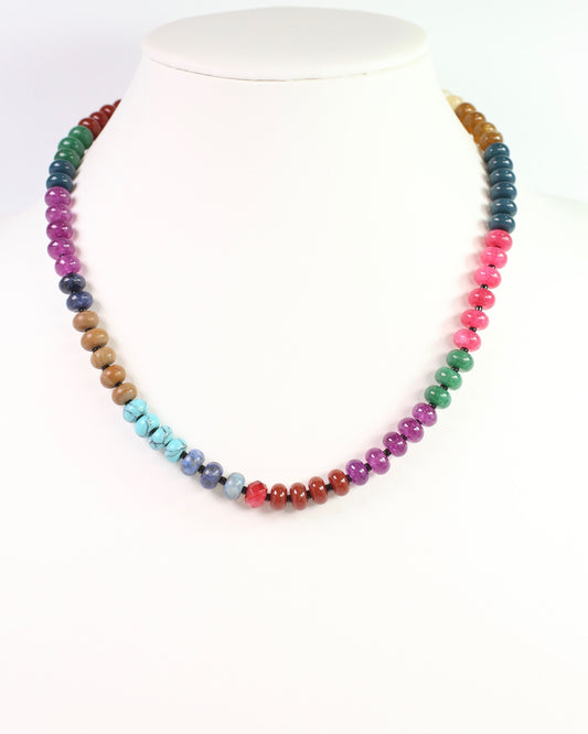 Riviera Beaded Necklace Burgundy Multi