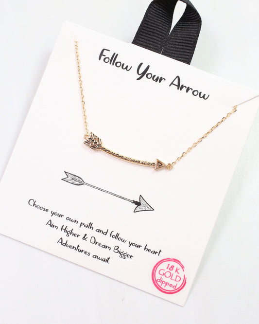 Follow Your Arrow Necklace Gold