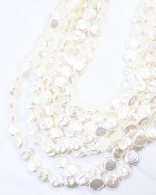 Hancock Multi Layered Pearl Necklace Cream