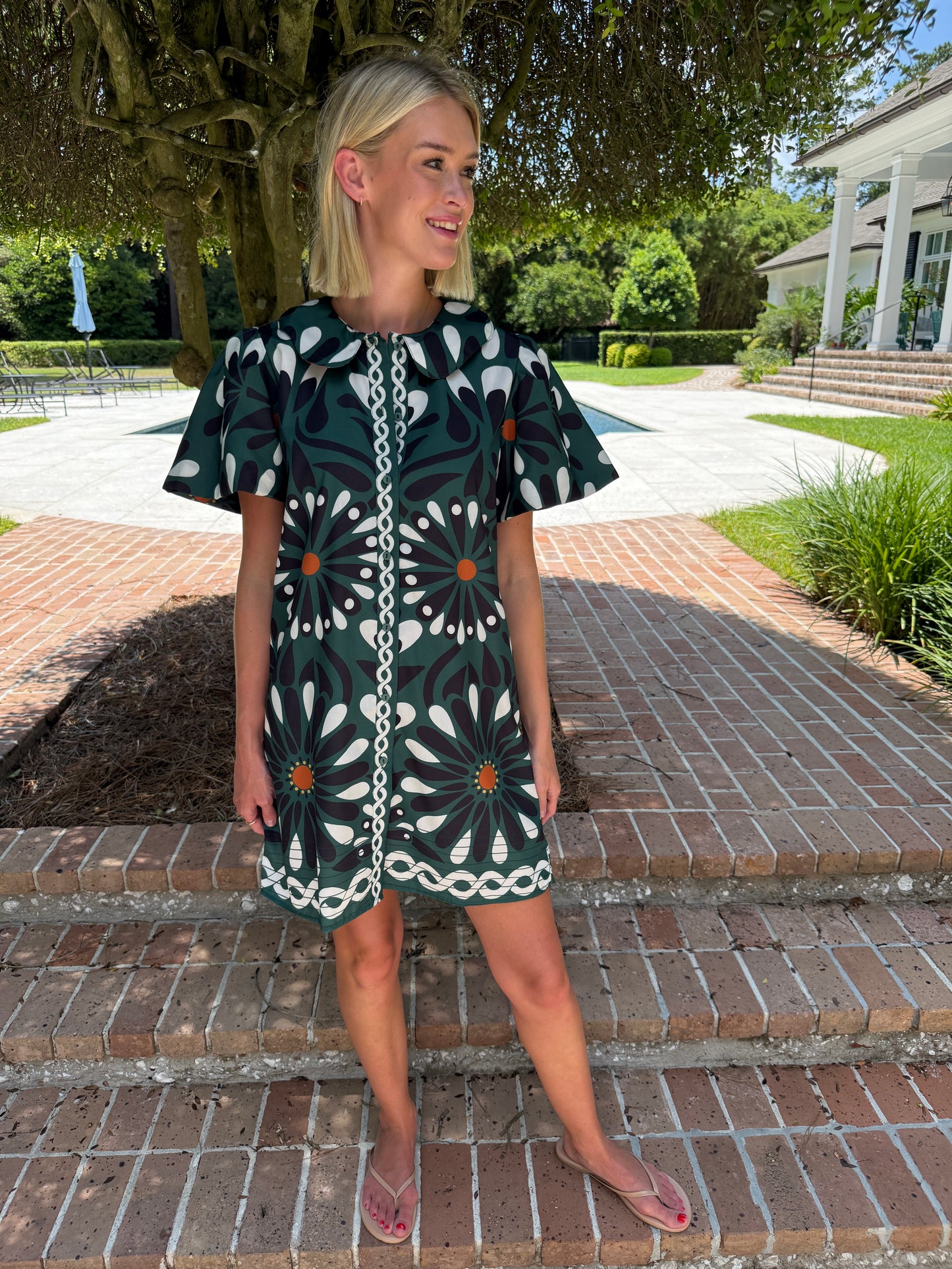 Franz Floral Print Ruffle Sleeve Dress