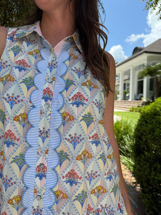 Flower Show Sleeveless Dress