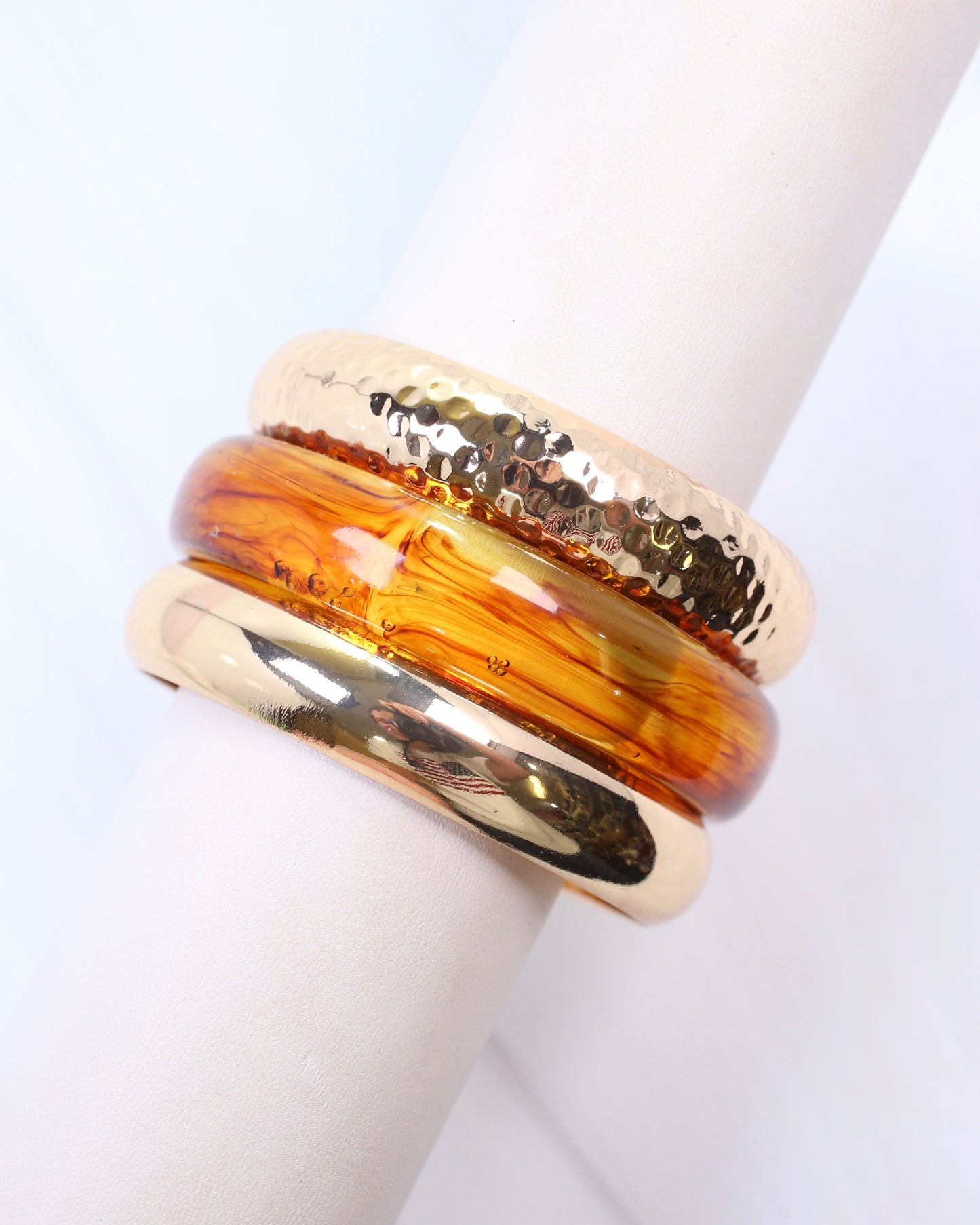 Chanute Gold Bangle Bracelet Set Tortoise