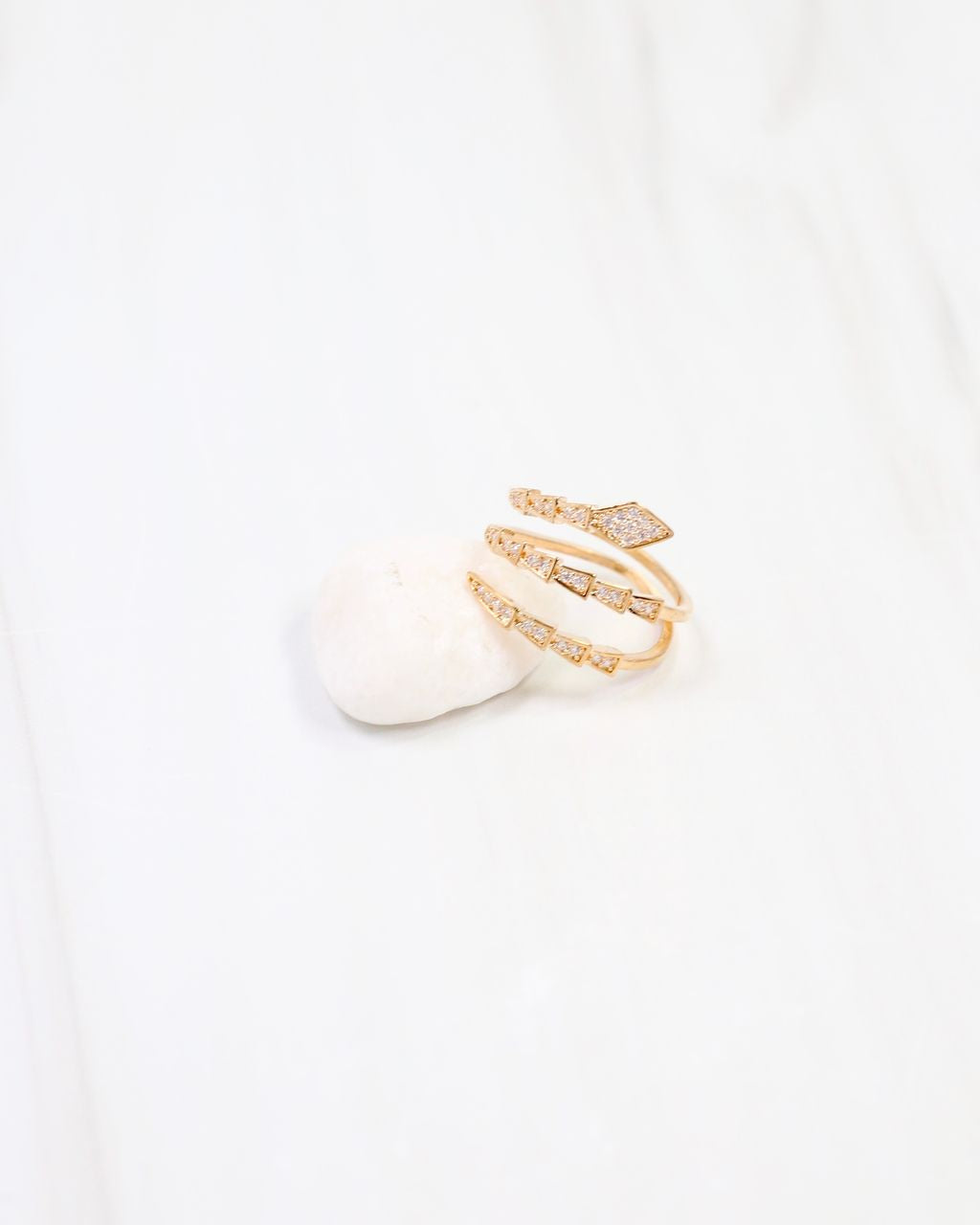 Sag Harbor Spiral Snake Ring Gold