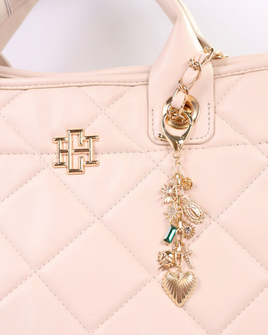 Janey Heart Bag Charm Gold