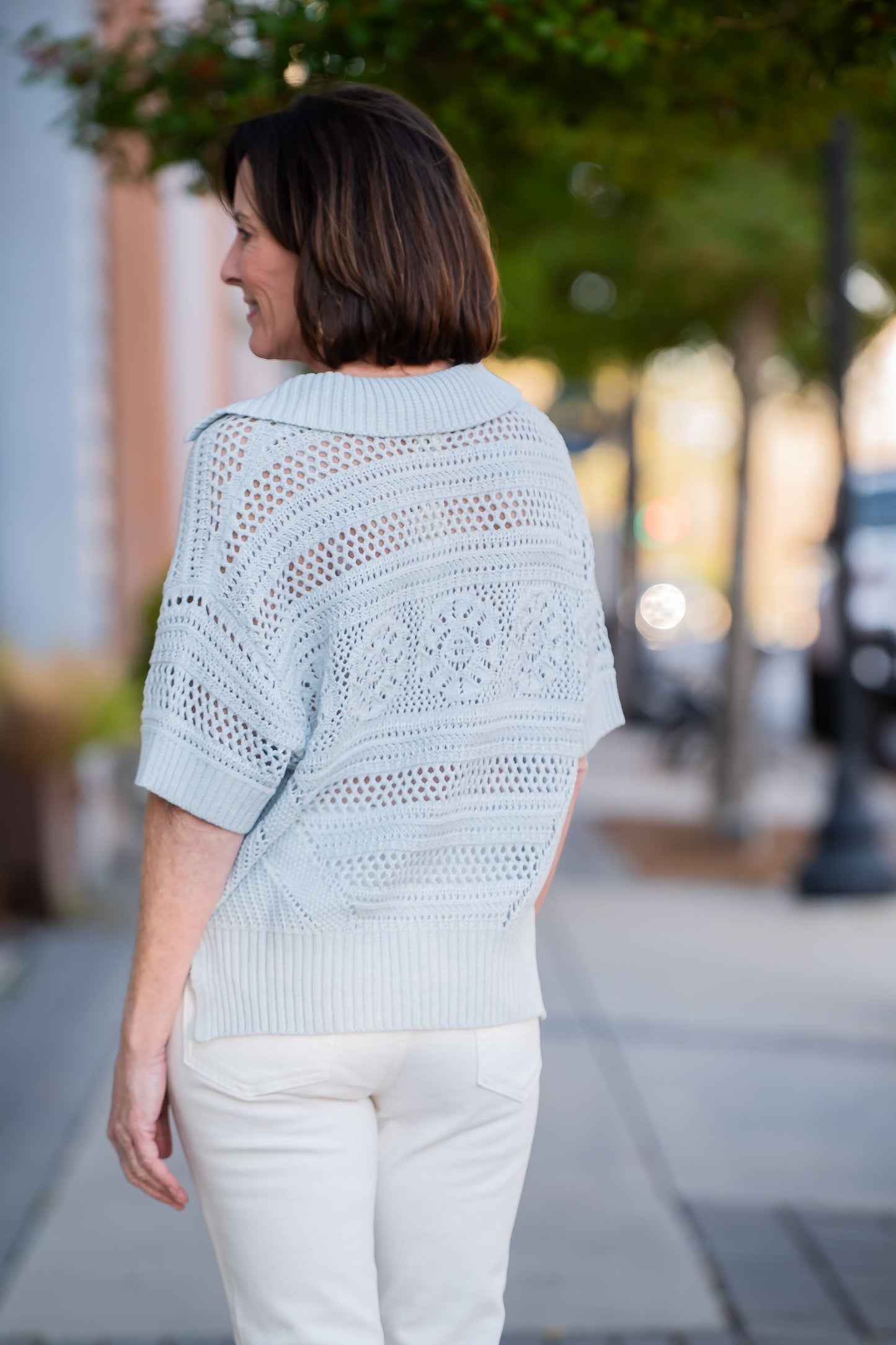 Montclair Crochet Button Up Sweater