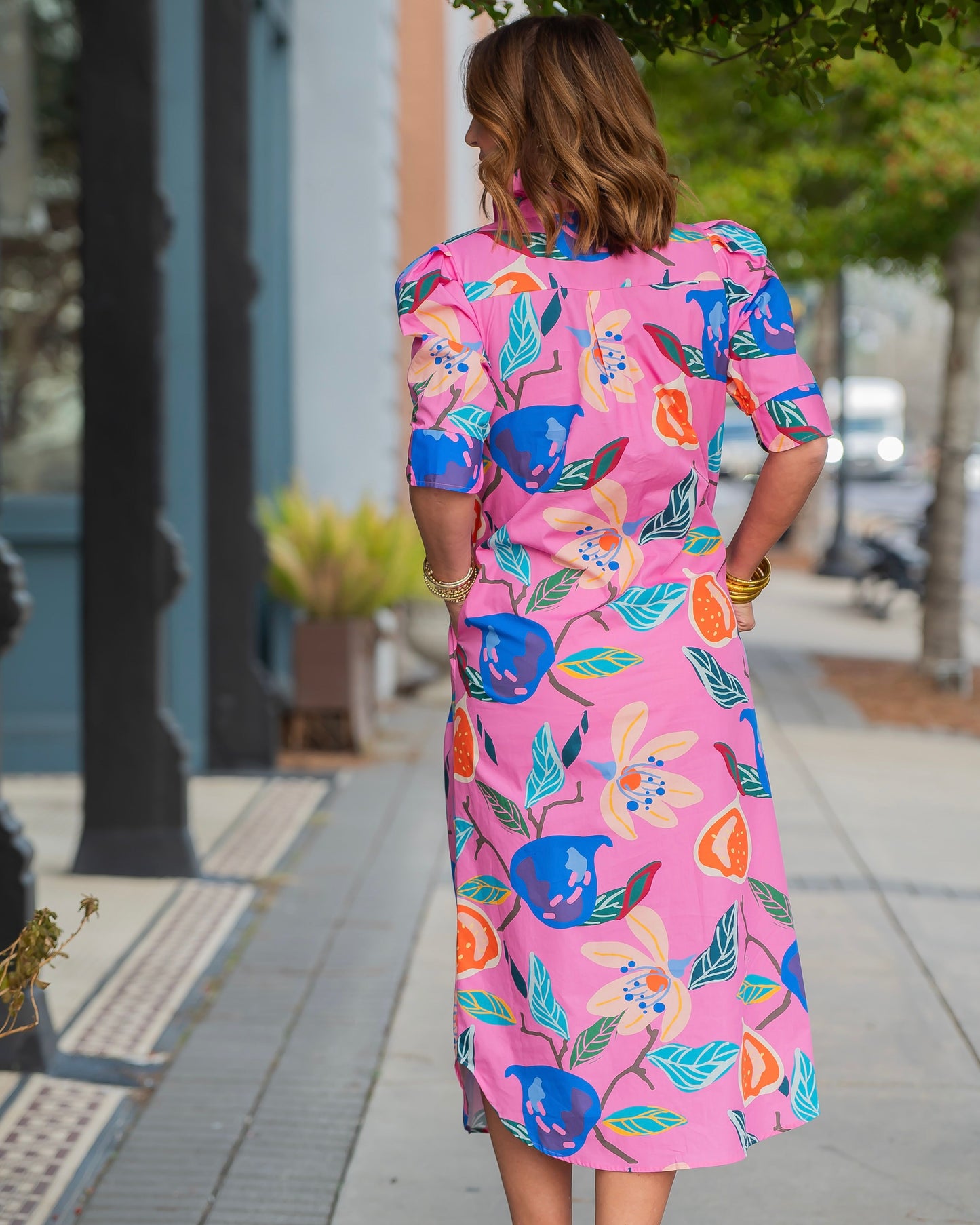 Azurebay Floral Puff Sleeve Dress