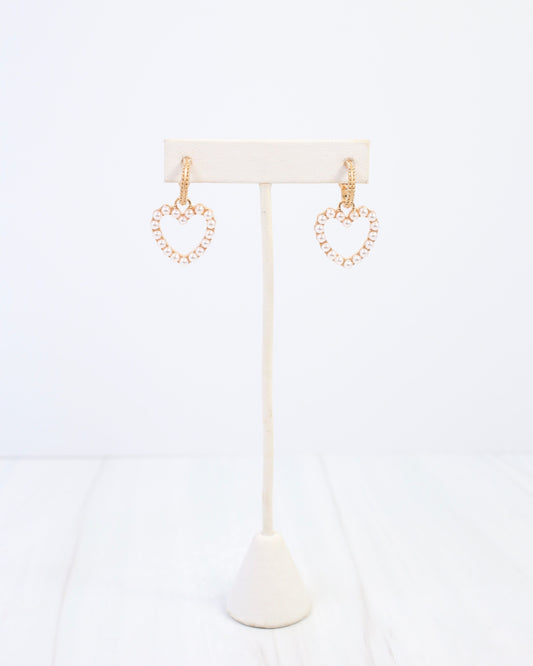Rolla Pearl Heart Dangle Earring Gold