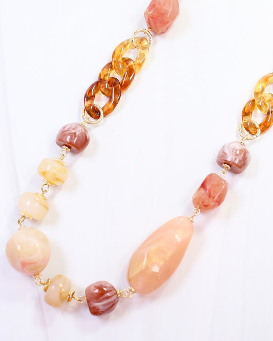 Stone Mountain Beaded Necklace Rose