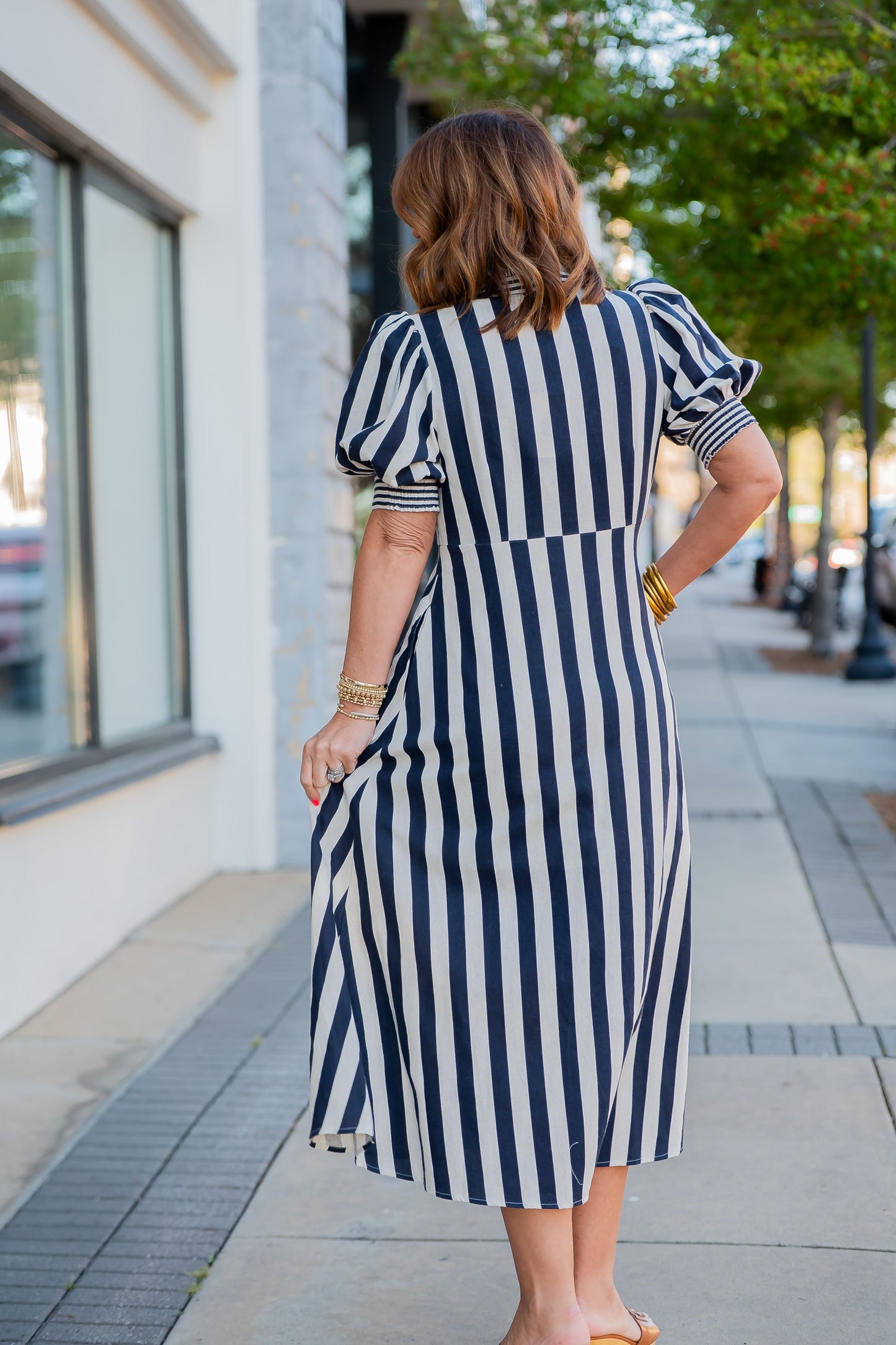 Vienna Striped Button Down Dress