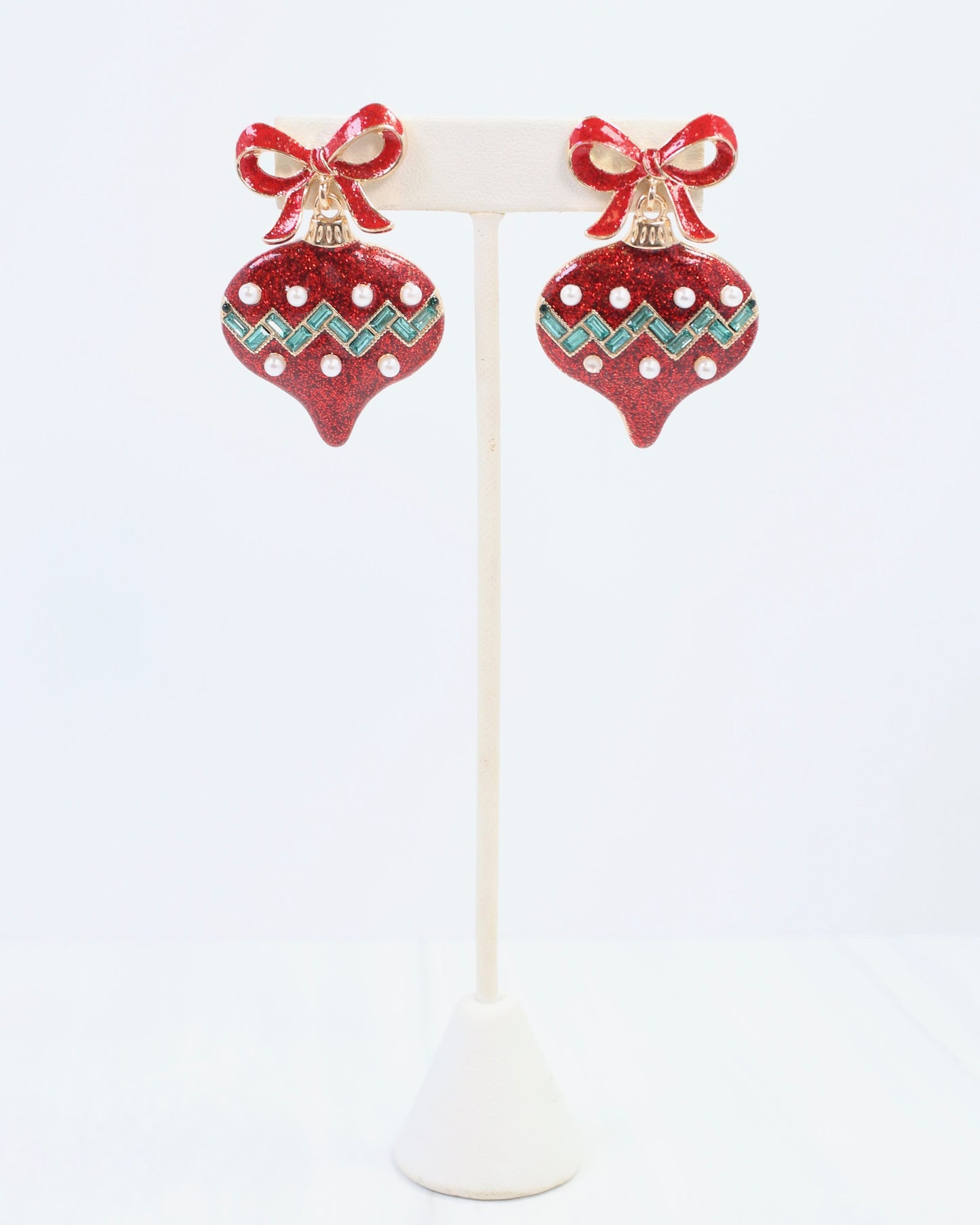 Bridger Bow and Ornament Earring Red