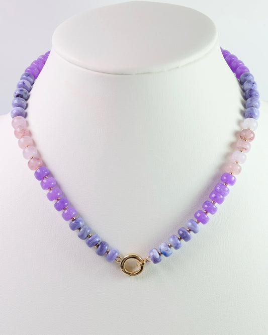 Tiara Beaded Toggle Necklace Purple